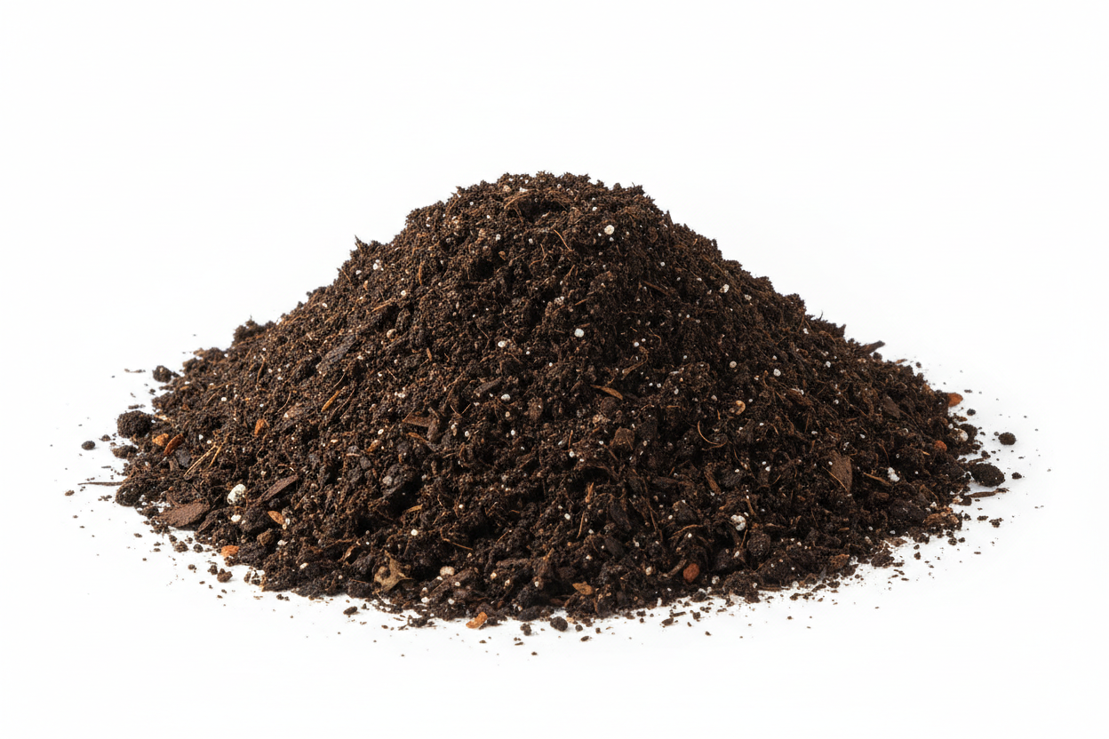 potting soil pile studio image