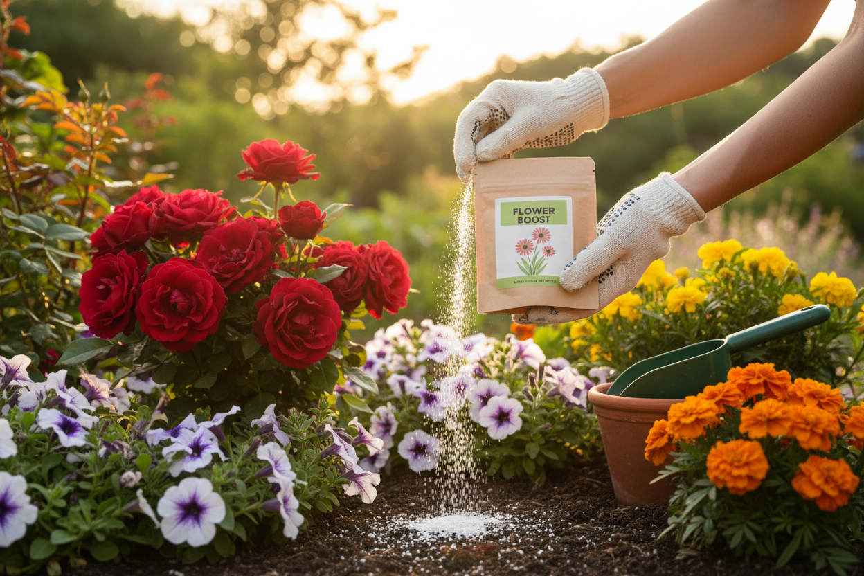 applying flower booster