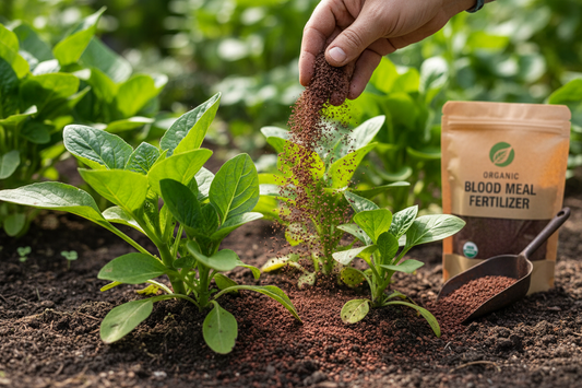 blood meal organic fertilizer for plants while applying