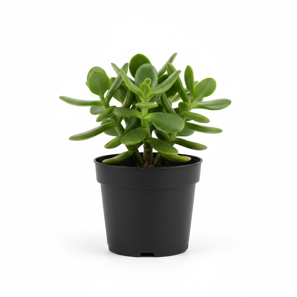 jade plant 6 inch height plastic pot black planter 4 inches
