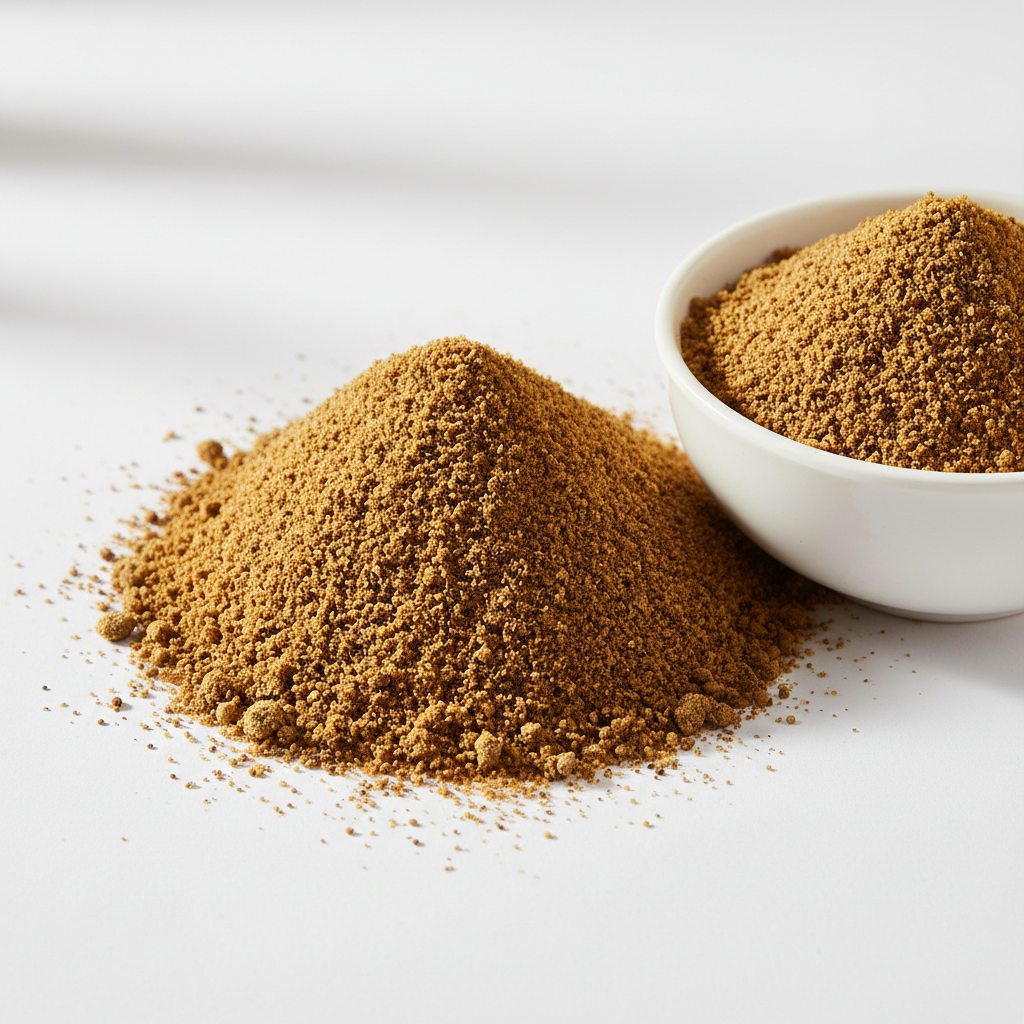 mustard cake powder studio image