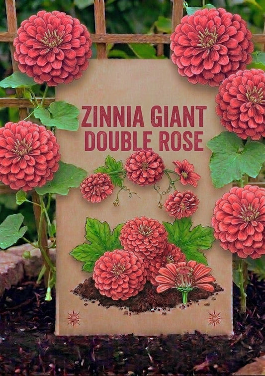 Zinnia Giant Double Rose